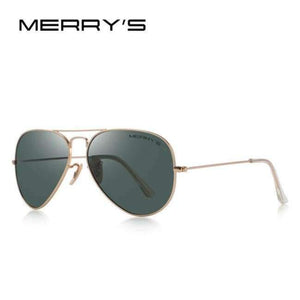 Planet Gates C06 Gold Green MERRY'S DESIGN Men/Women Classic Pilot Polarized Sunglasses 58mm UV400 Protection S'8025
