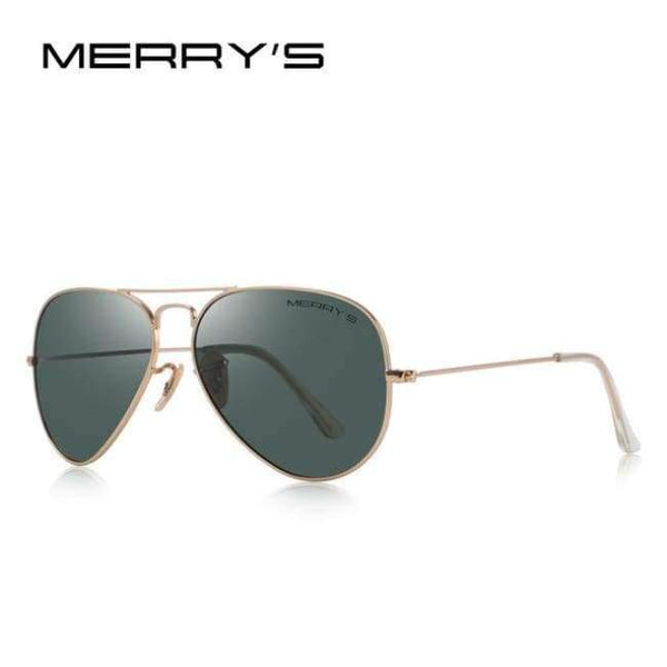 Planet Gates C06 Gold Green MERRY'S DESIGN Men/Women Classic Pilot Polarized Sunglasses 58mm UV400 Protection S'8025