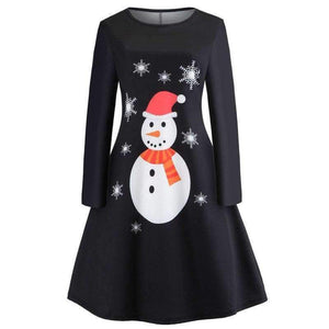 Planet Gates c064 / XXL Vintage Kjoler Kvinder Casual Elegant Kontorarbejde Julekjole Retro Hepburn O-hals Langærmet Swing Festkjole Plus Size