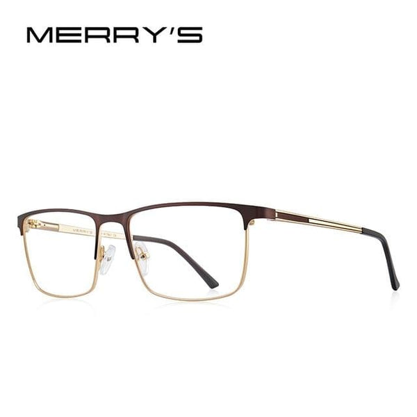 Planet Gates C09 Brown Men Titanium Glasses Frame Ultralight Square Eye Myopia Prescription Eyeglasses Male Half Optical Frame S2014