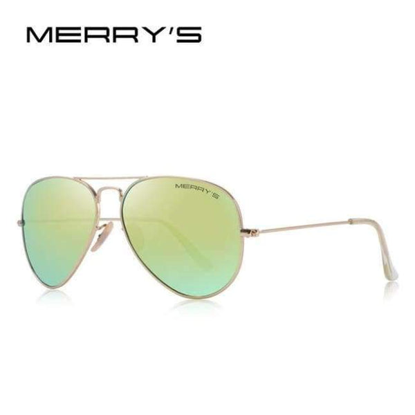 Planet Gates C09 Gold Mirror MERRY'S DESIGN Men/Women Classic Pilot Polarized Sunglasses 58mm UV400 Protection S'8025
