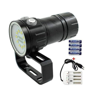 Planet Gates C1 (18LEDs) Video Light Professional LED Diving Flashlight Photography Torch White Red LED Scuba Photo Lamp+18650 Battery+Charger