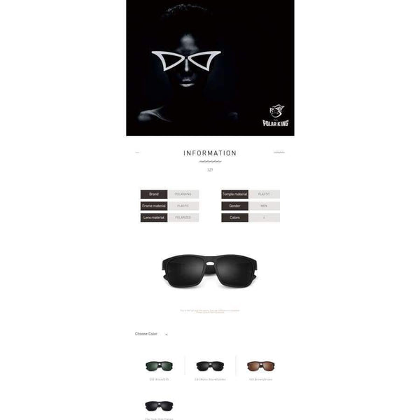 Planet Gates C1 Black G15 POLARKING Brand Polarized Sunglasses For Men Plastic Oculos de sol Men's Fashion Square Driving Eyewear Travel Sun Glasses