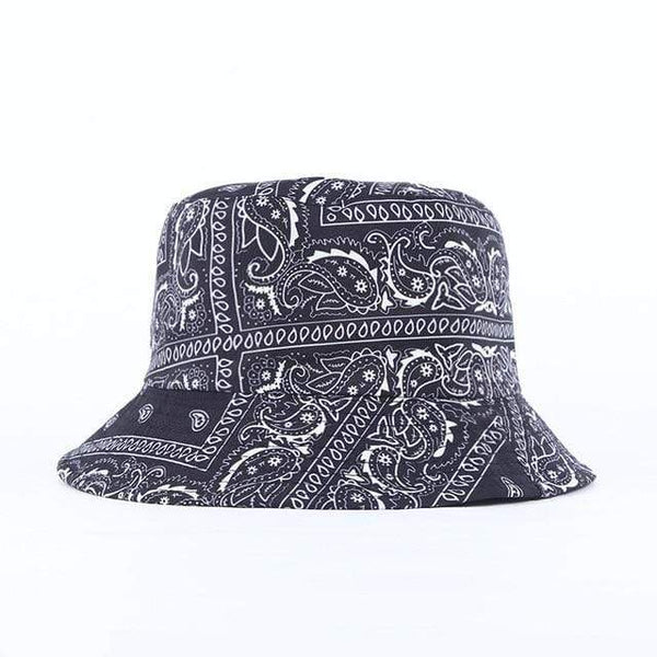Planet Gates C1 black Unisex Pattern Cotton Bucket Hat Men Women Cotton Double-Sided Sun Cap Summer Panama Fashion Fold Sun Fishing Fisherman Hats
