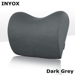 Planet Gates C1-Dark Grey 1PCS Car Headrest Neck Pillow for seat chair in auto Memory Foam cotton mesh cushion Fabric Cover soft Head rest travel support