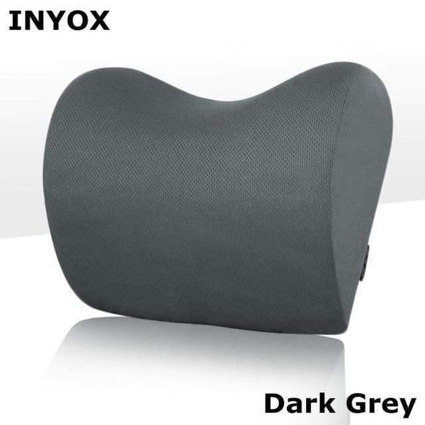 Planet Gates C1-Dark Grey 1PCS Car Headrest Neck Pillow for seat chair in auto Memory Foam cotton mesh cushion Fabric Cover soft Head rest travel support