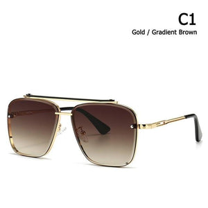 Planet Gates C1 Gold Brown / UV400 Fashion Classic Mach Six Style Gradient Sunglasses Cool Men Vintage Brand Design Sun Glasses Oculos De Sol 2A102