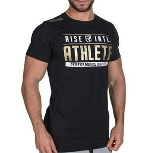 Men Short Sleeve Cotton T-shirt  New Casual Fashion Slim Print T Shirt Male Jogger Gyms Fitness Tees Man Summer Style Tops