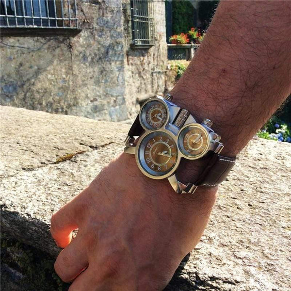 Planet Gates C1 Men's Watches Casual Quartz Watch Men Three Dial Outdoor Sports Leather Watch relogio masculino