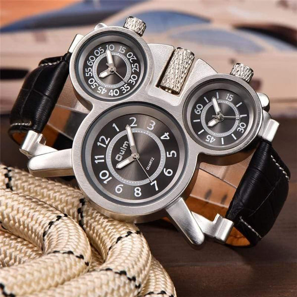 Planet Gates C1 Men's Watches Casual Quartz Watch Men Three Dial Outdoor Sports Leather Watch relogio masculino