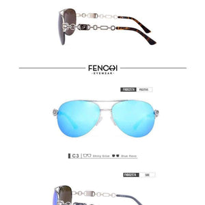 FENCHI Sunglasses Women Driving Pilot Classic Vintage Eyewear Sunglasses High Quality Metal Brand Designer Glasses UV400