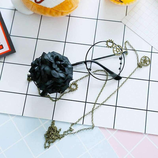 Planet Gates C1 Retro Baroque Round Women Rose Decoration Fashion Luxury Gothic Steampunk Glasses Frame Lolita Harajuku Style Ladies Eyewear