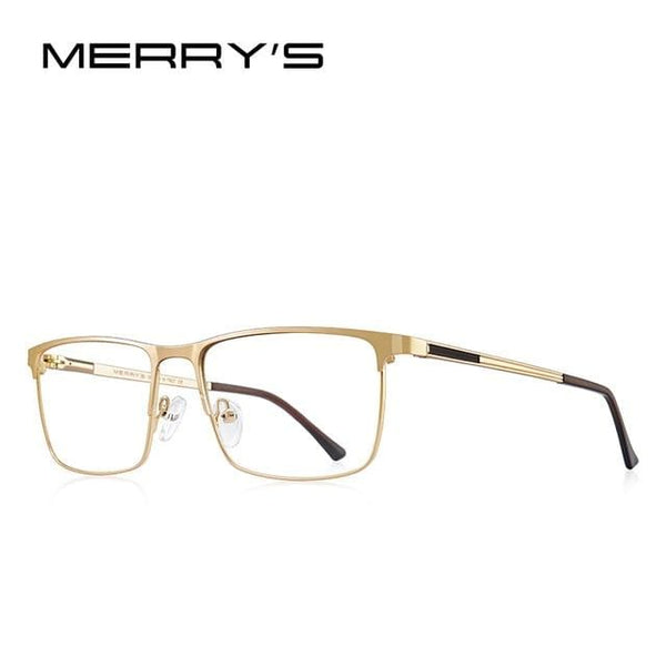 Planet Gates C10 Gold Men Titanium Glasses Frame Ultralight Square Eye Myopia Prescription Eyeglasses Male Half Optical Frame S2014