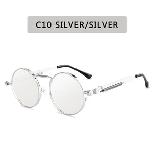 Planet Gates C10 Retro Round Sunglasses Men Women Brand Designer Punk Style Windproof Metal Frame Vintage Sun Glasses Oculos De Sol