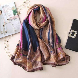 Planet Gates c10 Summer women scarves soft long print silk scarves lady shawl and wrap designer pashmina bandana beach stoles hijab