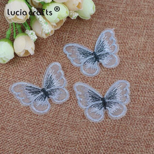 Planet Gates C11 10Pcs 10/12 pcs   Lace Butterfly  Multi-Color Cloth Embroidery Patch  Sew On Polyester DIY Patch  L0919