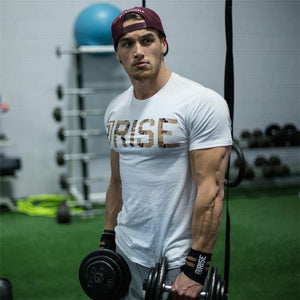Men Short Sleeve Cotton T-shirt  New Casual Fashion Slim Print T Shirt Male Jogger Gyms Fitness Tees Man Summer Style Tops