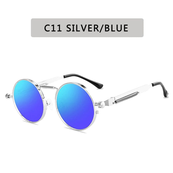 Planet Gates C11 Retro Round Sunglasses Men Women Brand Designer Punk Style Windproof Metal Frame Vintage Sun Glasses Oculos De Sol