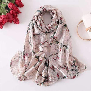 Planet Gates c12 Summer women scarves soft long print silk scarves lady shawl and wrap designer pashmina bandana beach stoles hijab