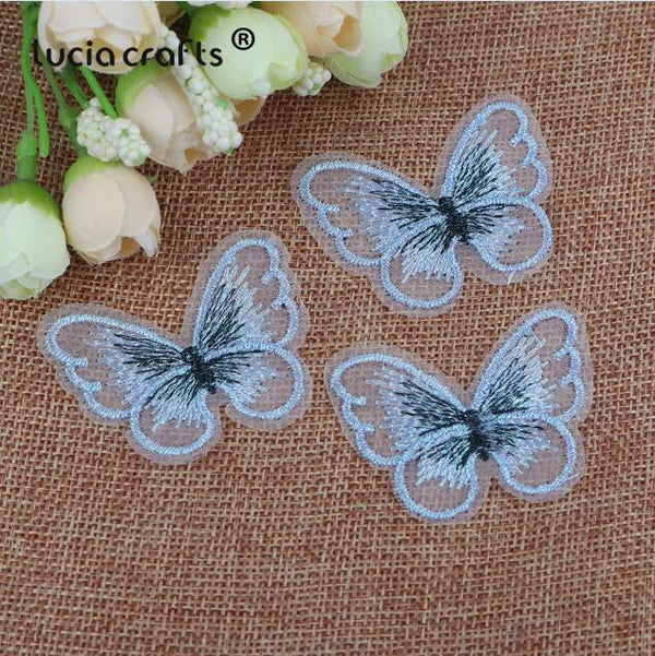 Planet Gates C16 10Pcs 10/12 pcs   Lace Butterfly  Multi-Color Cloth Embroidery Patch  Sew On Polyester DIY Patch  L0919