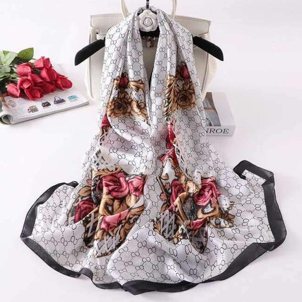 Planet Gates c16 Summer women scarves soft long print silk scarves lady shawl and wrap designer pashmina bandana beach stoles hijab