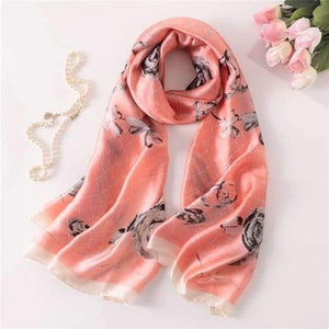 Planet Gates c17 Summer women scarves soft long print silk scarves lady shawl and wrap designer pashmina bandana beach stoles hijab