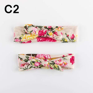 2PCS Mama & Baby Headwear Bowknot Elastic HeadBands For Women Children Tuban Baby HairBands Hair Accessories