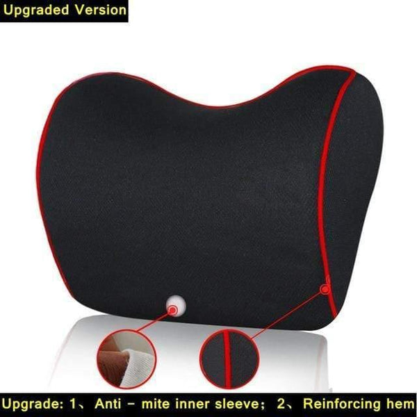 Planet Gates C2-Black 1PCS Car Headrest Neck Pillow for seat chair in auto Memory Foam cotton mesh cushion Fabric Cover soft Head rest travel support