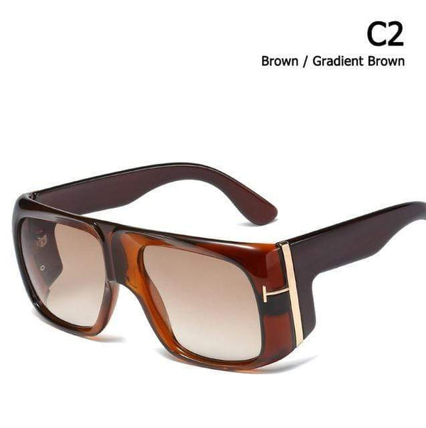 Planet Gates C2 Brown / UV400 Fashion Oversized Shield GINO Style Gradient Sunglasses Cool Men T Metal Gradient Sun Glasses Oculos De Sol 95208