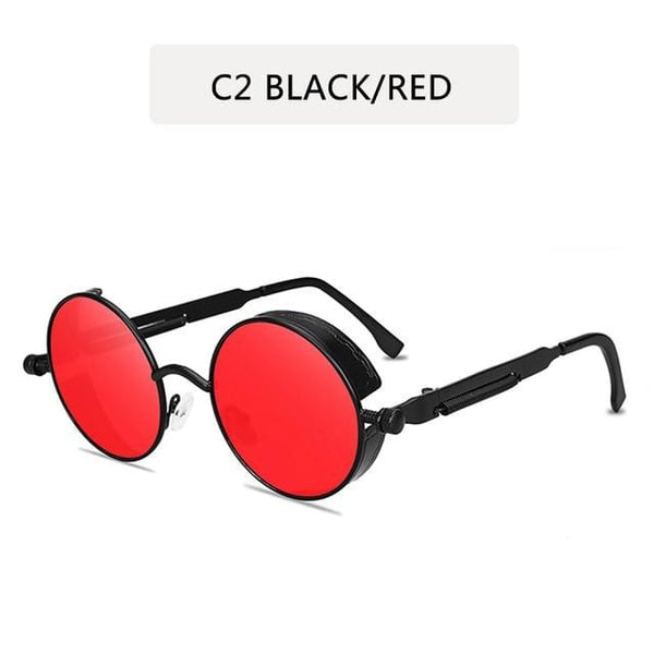 Planet Gates C2 Classic Gothic Steampunk Style Round  Sunglasses  Men Women Brand Designer Retro Round Metal Frame Colorful Lens Sun Glasses