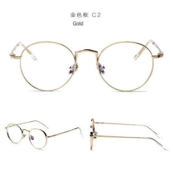 Planet Gates C2 Gold JackJad 2018 New Fashion Men Women Round Metal Liberty Plain Glasses Brand Design Eyewear Frame Glasses Frame Oculos De Grau