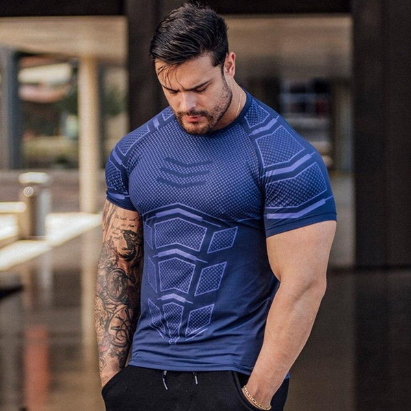 Men Gyms Fitness T-shirt Compression Skinny Bodybuilding T Shirt Muscle Худи Male Summer Casual Workout Tee Tops Brand Clothing