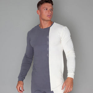 T-shirt Mens Casual Slim Long Sleeve T Shirt Gyms Fitness Workout Tee Shirt Tops Male Autumn New Brand Clothes