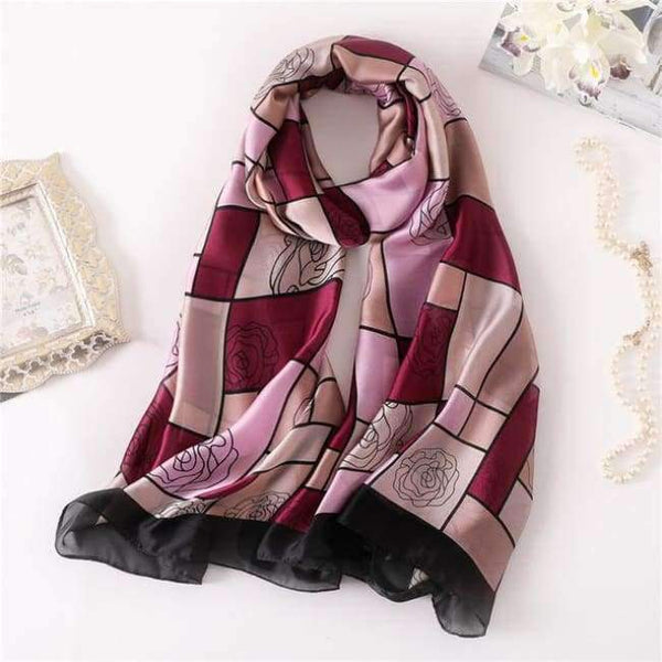 Planet Gates c20 Summer women scarves soft long print silk scarves lady shawl and wrap designer pashmina bandana beach stoles hijab