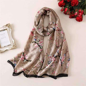 Planet Gates c24 Summer women scarves soft long print silk scarves lady shawl and wrap designer pashmina bandana beach stoles hijab