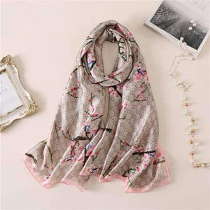 Planet Gates c25 Summer women scarves soft long print silk scarves lady shawl and wrap designer pashmina bandana beach stoles hijab