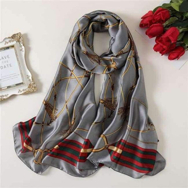 Planet Gates c26 Summer women scarves soft long print silk scarves lady shawl and wrap designer pashmina bandana beach stoles hijab