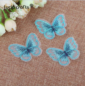 Planet Gates C3 10Pcs 10/12 pcs   Lace Butterfly  Multi-Color Cloth Embroidery Patch  Sew On Polyester DIY Patch  L0919