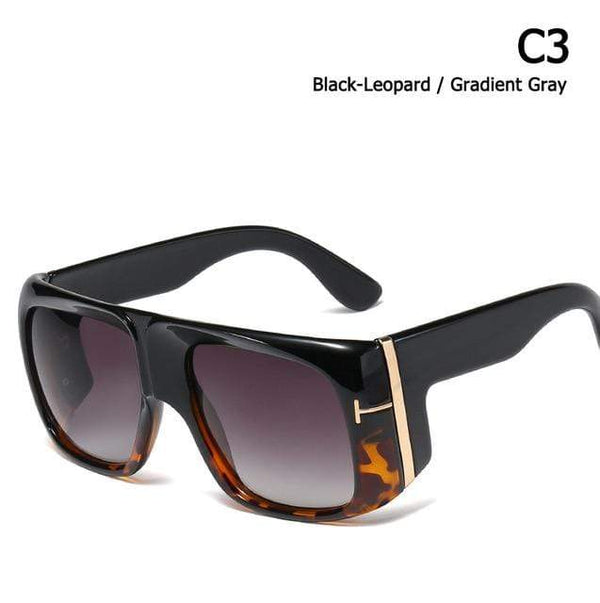 Planet Gates C3 Black-Leopard / UV400 Fashion Oversized Shield GINO Style Gradient Sunglasses Cool Men T Metal Gradient Sun Glasses Oculos De Sol 95208