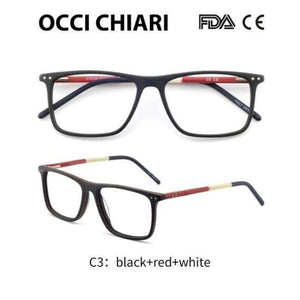 Planet Gates C3 black red white OCCI CHIARI Glasses Frame Eyeglasses Frames Men Gafas Acetate Male Fashionable Spectacle Frames Optical Glasses Black W-COSCO