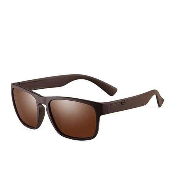 Planet Gates C3 Brown Brown POLARKING Brand Polarized Sunglasses For Men Plastic Oculos de sol Men's Fashion Square Driving Eyewear Travel Sun Glasses