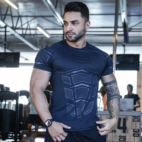 Men Gyms Fitness T-shirt Compression Skinny Bodybuilding T Shirt Muscle Худи Male Summer Casual Workout Tee Tops Brand Clothing