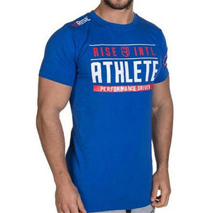Mens Short Sleeve Cotton T-shirt Male Casual Fashion Printed T Shirt Gyms Fitness Bodybuilding Workout Brand Tees Tops Apparel