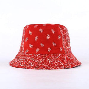 Planet Gates C3 red Unisex Pattern Cotton Bucket Hat Men Women Cotton Double-Sided Sun Cap Summer Panama Fashion Fold Sun Fishing Fisherman Hats