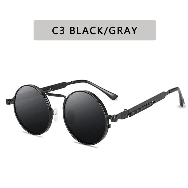 Planet Gates C3 Retro Round Sunglasses Men Women Brand Designer Punk Style Windproof Metal Frame Vintage Sun Glasses Oculos De Sol