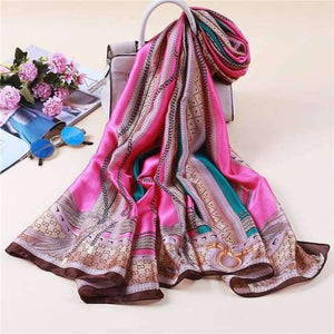 Planet Gates c32 Summer women scarves soft long print silk scarves lady shawl and wrap designer pashmina bandana beach stoles hijab