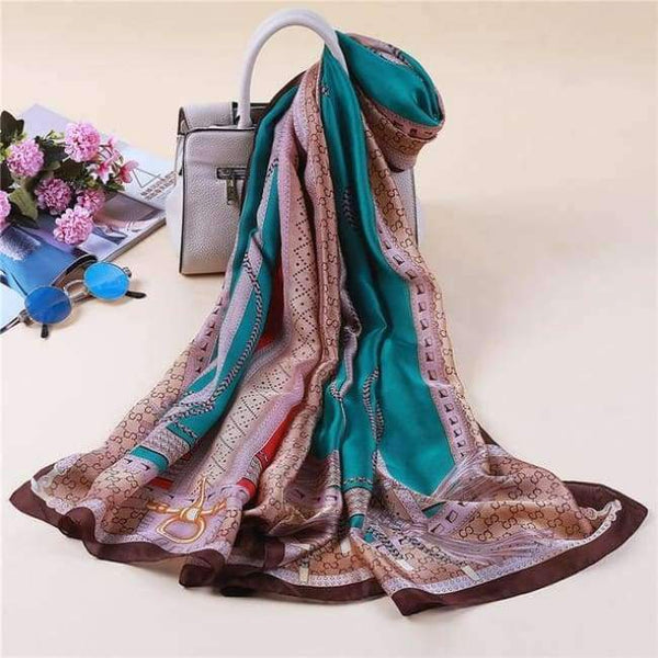 Planet Gates c33 Summer women scarves soft long print silk scarves lady shawl and wrap designer pashmina bandana beach stoles hijab