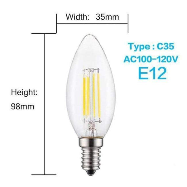 Planet Gates C35 E12 110V / 8W / Yes, Warm White LUCKYLED Led Bulb E27 E14 2W 4W 6W 8W Edison Filament Lamp Light Dimmable 110 220V 240V Vintage Candle Bulbs For Indoor Lighting