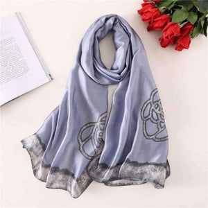Summer Women Scarves Soft Long Print Silk Scarves Lady Shawl And Wrap Designer Pashmina Bandana Beach Stoles Hijab - C37