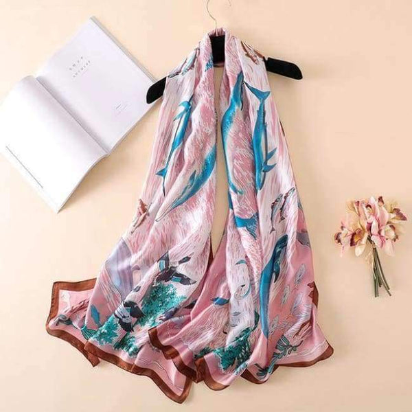 Planet Gates c39 Summer women scarves soft long print silk scarves lady shawl and wrap designer pashmina bandana beach stoles hijab